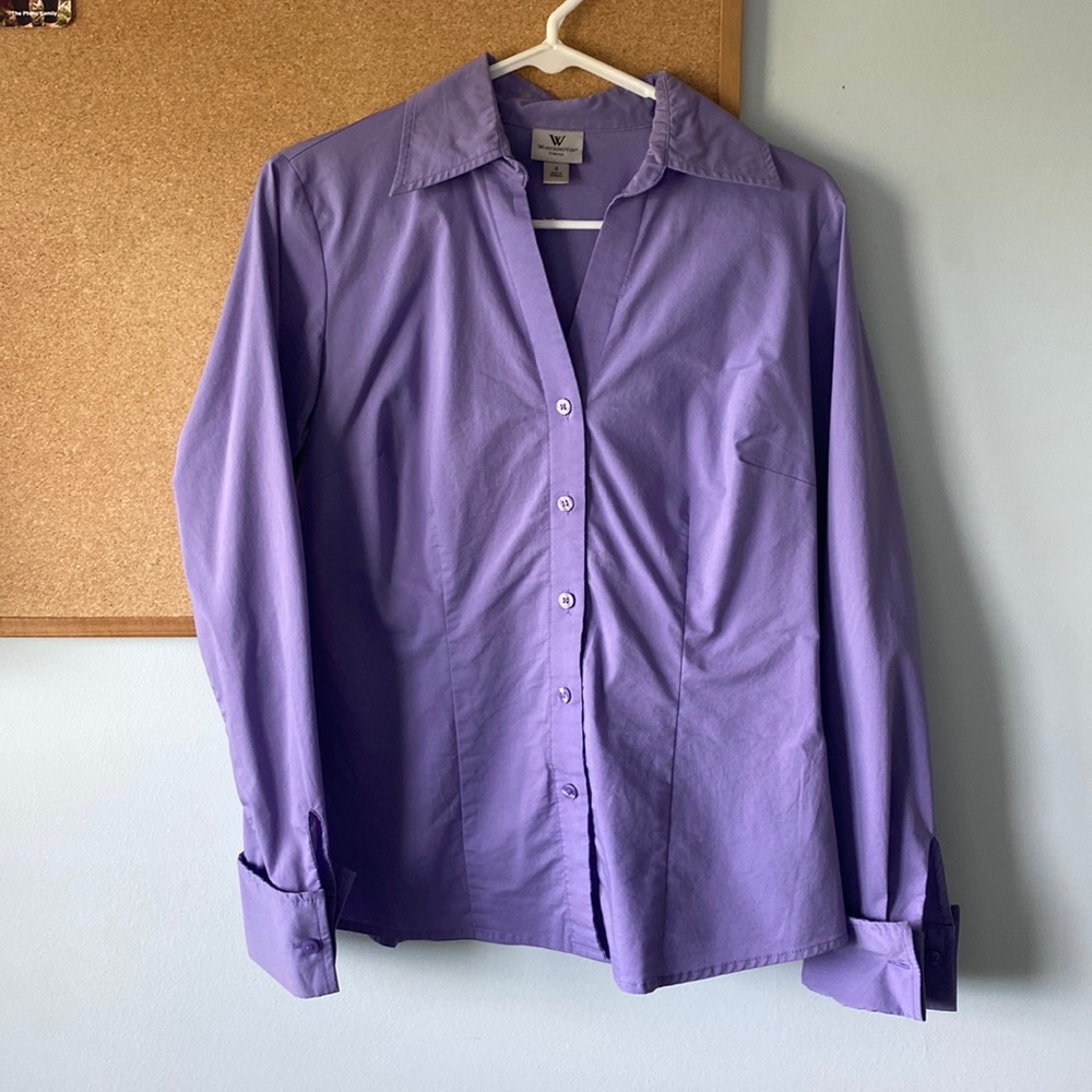 purple stretchy dress shirt